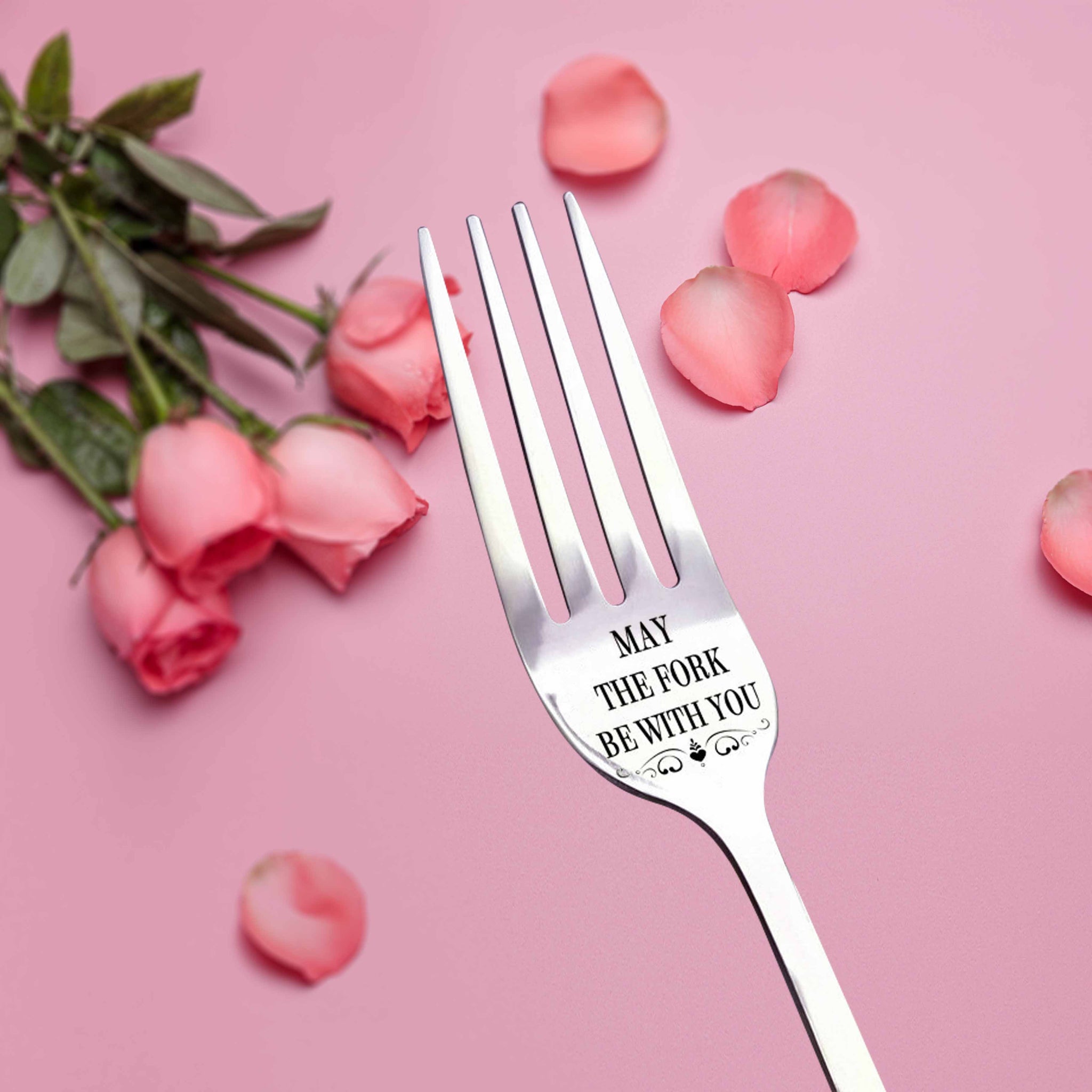 Hete Valentijnsuitverkoop 💝 Gegraveerde vork (met geschenkdoos)